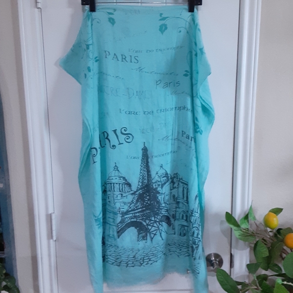 PARIS Wrap / Scarf Size 30" x 70" Silk - Picture 5 of 5